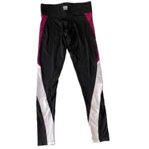 Victoria’s Secret Pink Ultimate Pink Black White Color Block Leggings Small NWT